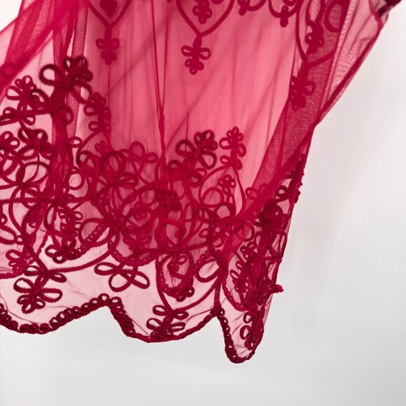 Torrid Red Sheer Embroidered Tank Top Size 2x plus sleeveless womens - Picture 13 of 13